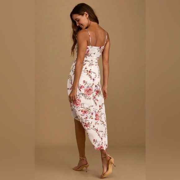 NWT Lulu’s My Favorite Day Ivory Hi Low Floral Dress Womens Size XS - Picture 3 of 16